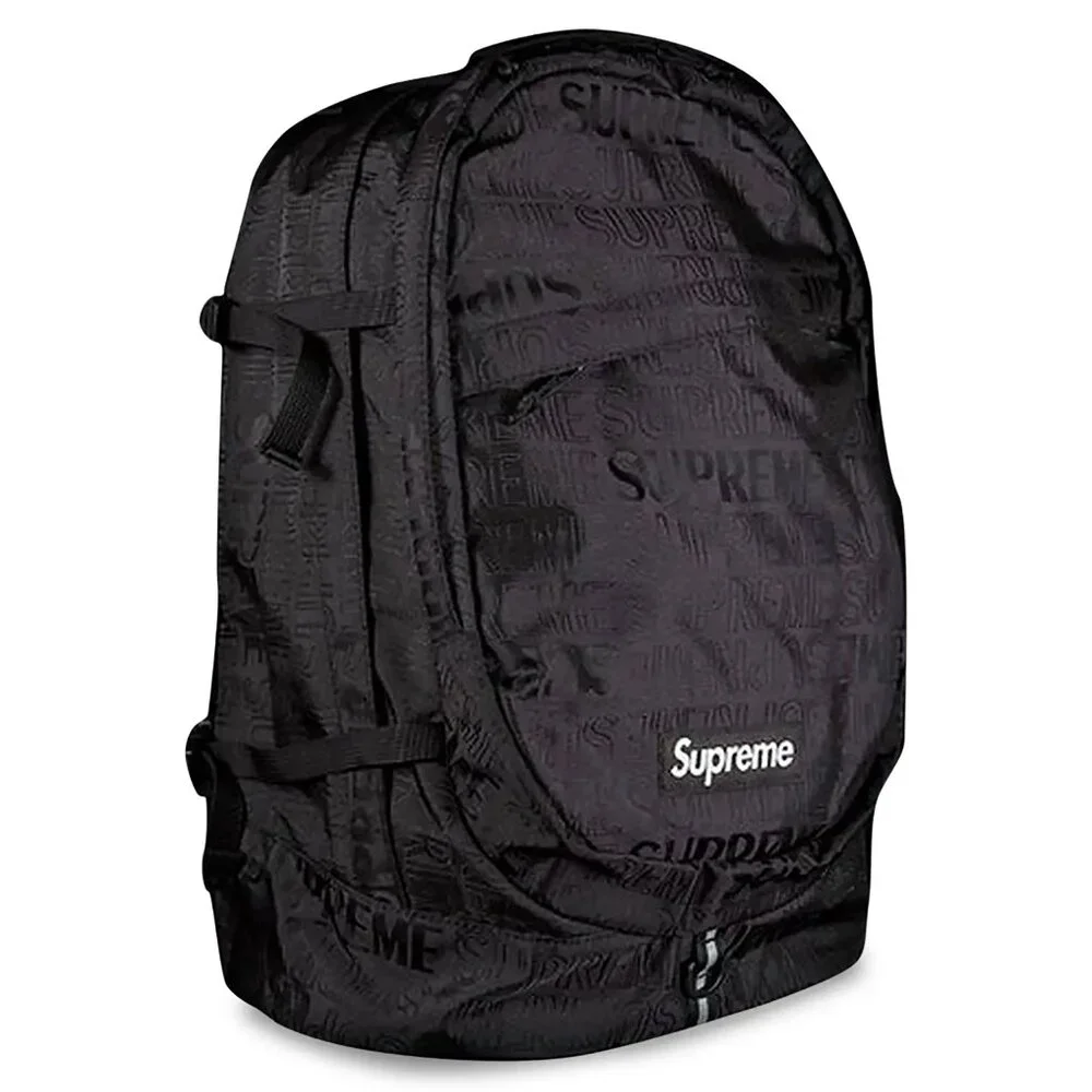 Supreme Black Tonal Logo Backpack